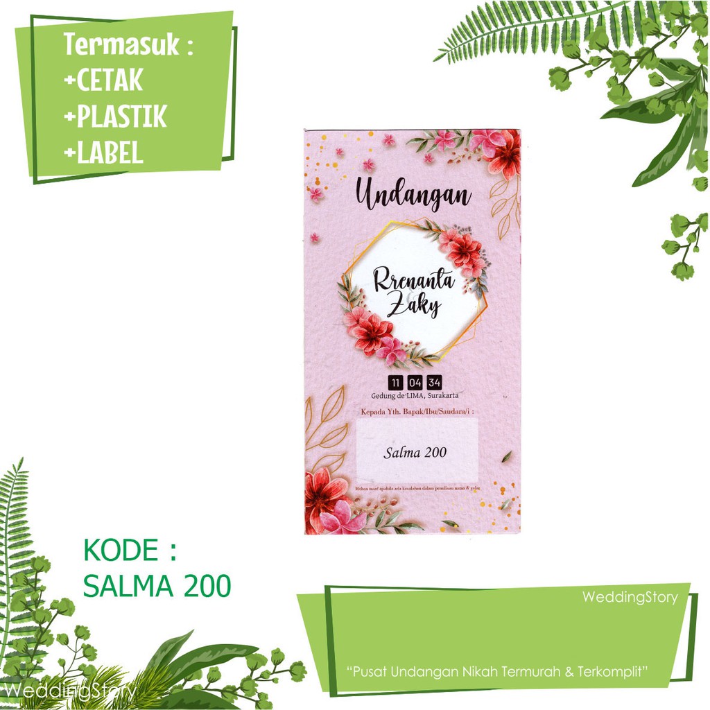 Murah sekitar rp3 juta, sedangkan biaya nikah di rumah gratis. Undangan Nikah Salma 200 Sudah Cetak Harga Murah Shopee Indonesia
