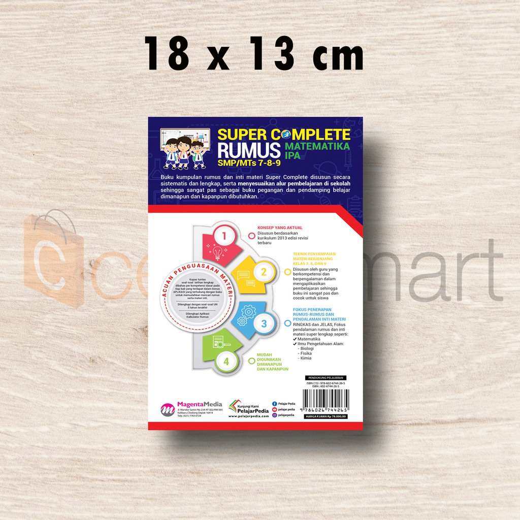 Ρ = m/v, m = massa (kg) v = volume (m3) ρ = massa jenis ( kg/m3) . Buku Rumus Pelajaran Smp Super Complete M Ipa Smp Mts Kelas 7 8 9 Shopee Indonesia