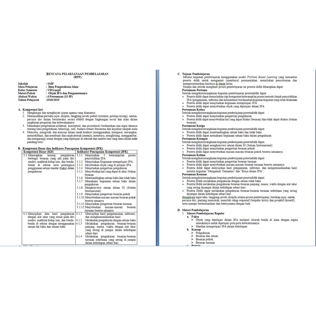 Rpp ipa kelas 7 kurikulum 2013 revisi 2016 semester 1 dan 2 rpp ipa 1.10. Rpp Ipa Smp Kelas 7 Kurikulum 2013 Revisi 2017 Shopee Indonesia