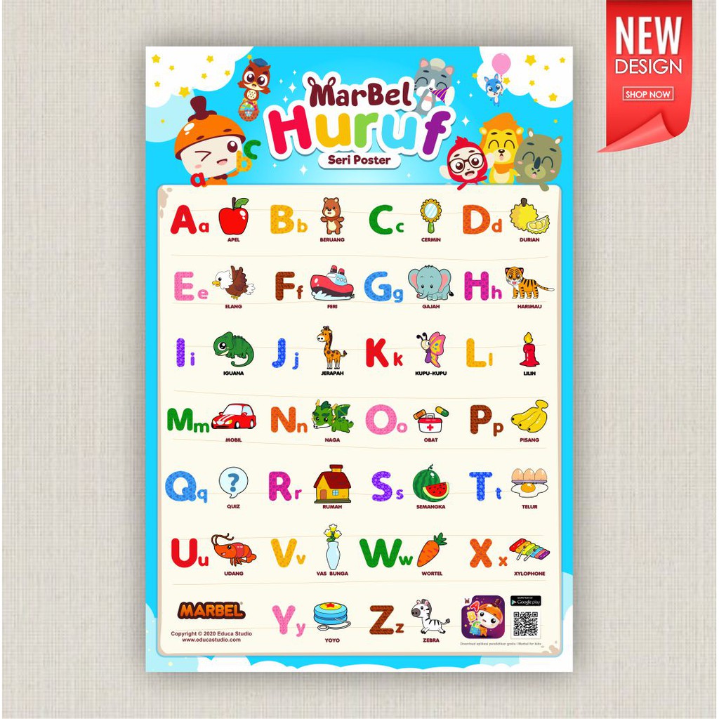 Ronche abjad lengkap, mainan edukatif edukasi anak kayu murah kreatif. Poster Alphabet Huruf Abc Alat Peraga Pendidikan Tk Sd Shopee Indonesia