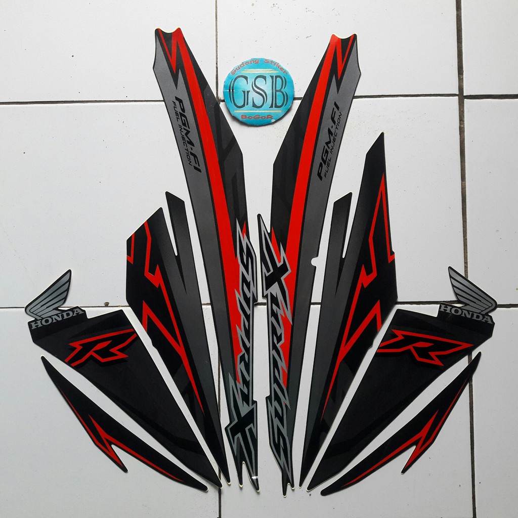 Jual modifikasi stiker supra x 125 full di lapak stiker. Stiker Motor Honda Supra X 125 Fi 2018 Full Hitam Shopee Indonesia