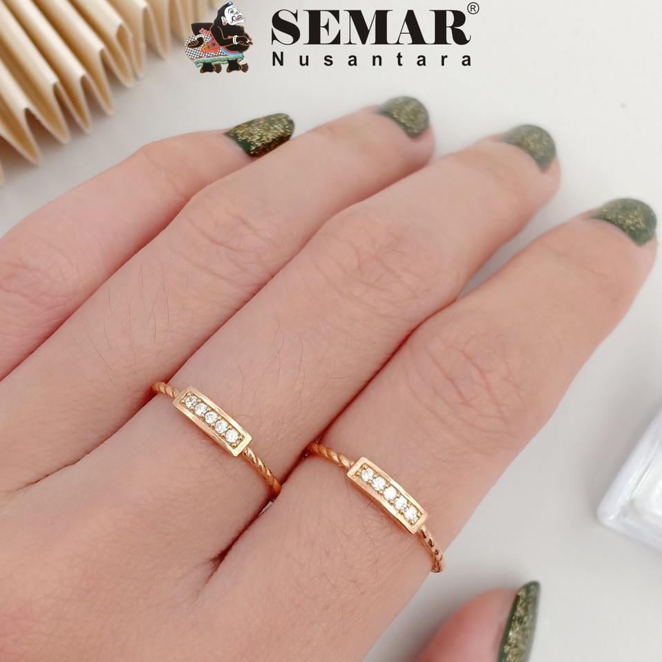 Gelang emas tali plat polos anak 10k semar nusantara. Cincin Emas Wanita Camelia Korean Style Semar Nusantara Shopee Indonesia