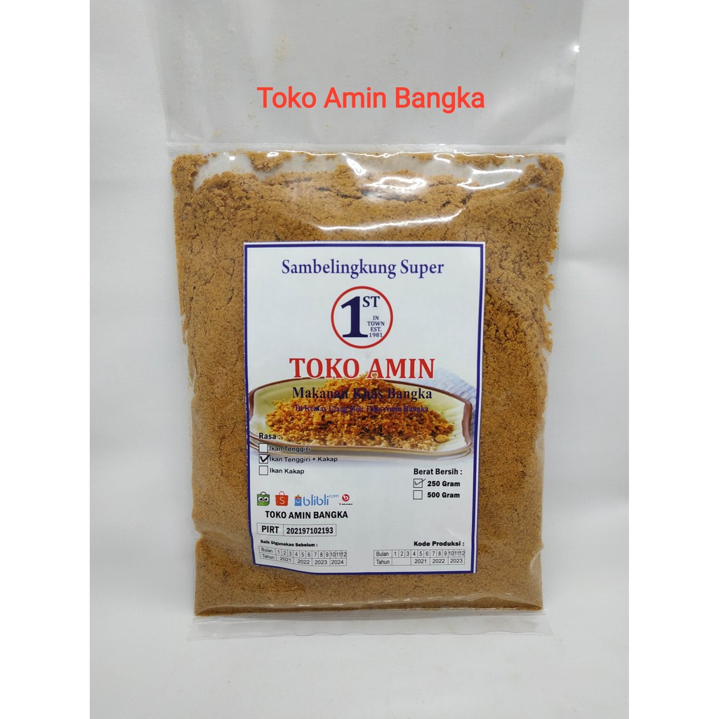 Jual SAMBELINGKUNG IKAN TENGGIRI + KAKAP TOKO AMIN BANGKA 250 GRAM/ABON IKAN  KHAS BANGKA Indonesia|Shopee Indonesia