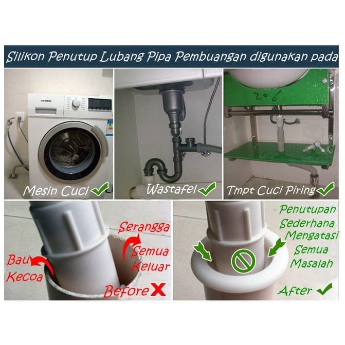 NEW PRODUK AR064 SILIKON PENUTUP LUBANG PIPA PEMBUANGAN AIR SINK DAPUR ANTI  BAU WS212 | Shopee Indonesia