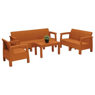Hagihara Set Sofa 2 Dudukan &amp; Meja Kaca Eceng Gondok (Promo) | Shopee  Indonesia