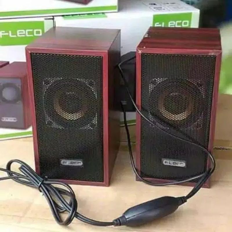 Speaker Aktif USB Motif Kayu FLECO F-016 Speaker Laptop Komputer Dan Hp  Extra Bass | Shopee Indonesia