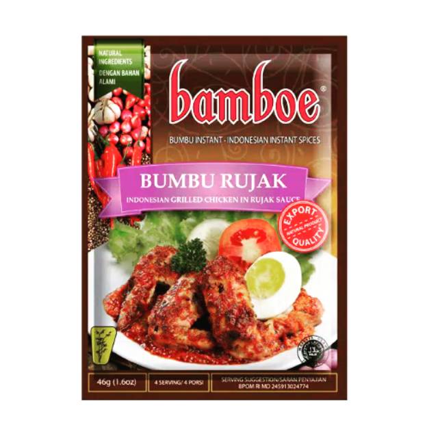 · cuci kembali ayam, tiriskan. Bumbu Ayam Bakar Bumbu Rujak Merk Bamboe Shopee Indonesia