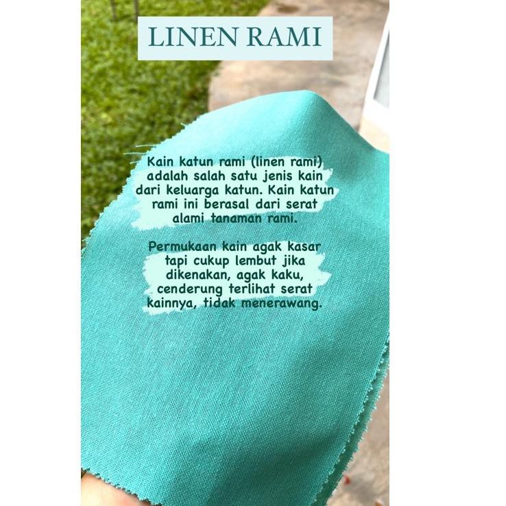 Kain katun rami merupakan salah satu jenis kain dari keluarga katun yang dibuat dengan jalinan serat menyerupai serat rami. Ayq Bahan Kain Katun Linen Rami 1 2 Meter Baru Shopee Indonesia