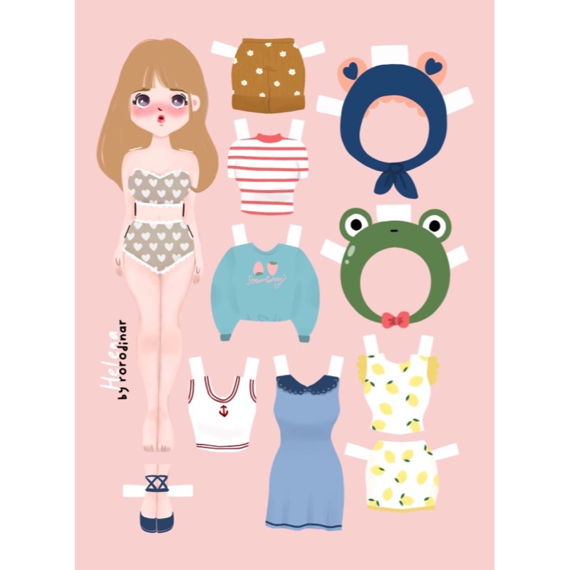 Summer-Chara” Mainan Jadul BP Bongkar Pasang Boneka Barbie Kertas Paper  Doll Dress Up Game | Shopee Indonesia