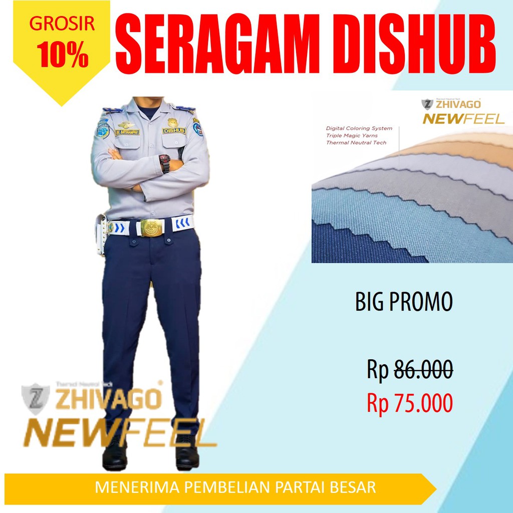 Jual Bahan Kain Seragam Dishub Indonesia,Merk Zhivago Newfell Murah Meteran  Indonesia|Shopee Indonesia
