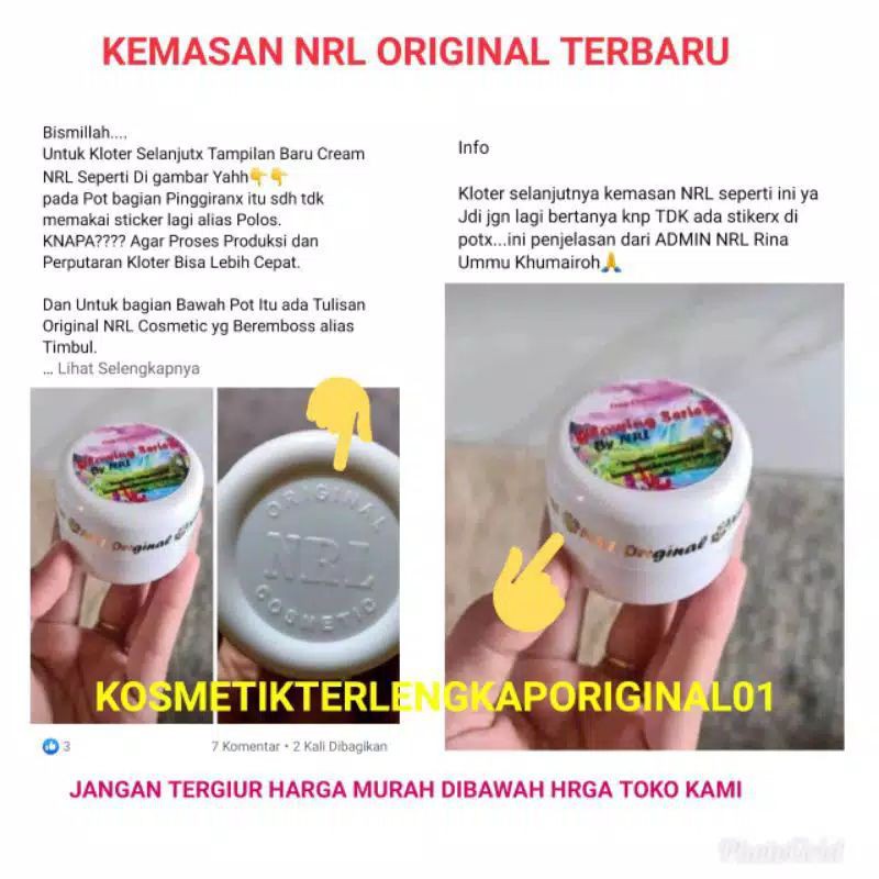 Ready cream nrl original kemasan baru emboss ampuh obat jerawat flek glowing kulit putih hitam. Jual Cream Nrl Original Kemasan Baru Indonesia Shopee Indonesia