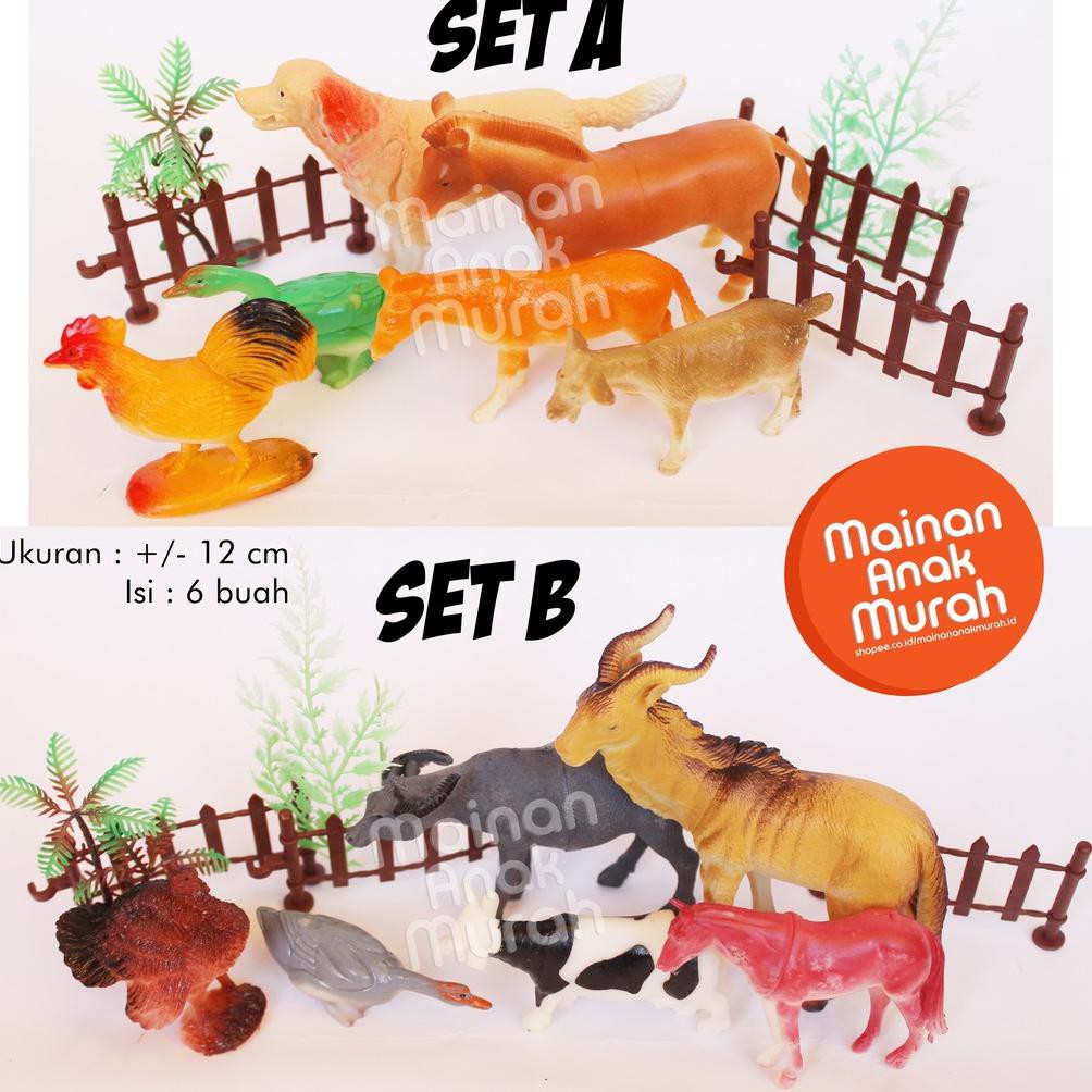KODE 37 Mainan Set Miniatur Binatang Hewan Ternak Farm Set Karet Plastik  Replika Animal Figure Toy 1 | Shopee Indonesia