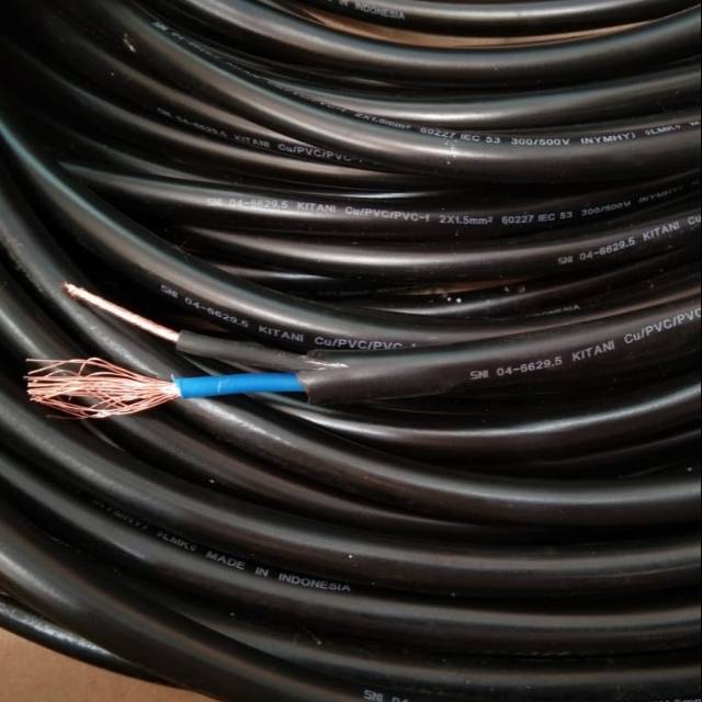 Jual Kabel Serabut KITANI NYMHY 2x1,5mm SNI LMK Full Tembaga Asli (Harga  per meter / Meteran / Potongan) Indonesia|Shopee Indonesia