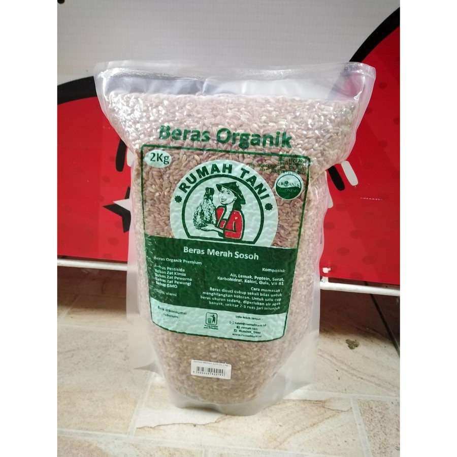 Jual RUMAH TANI Beras Merah Sosoh 2kg Indonesia|Shopee Indonesia