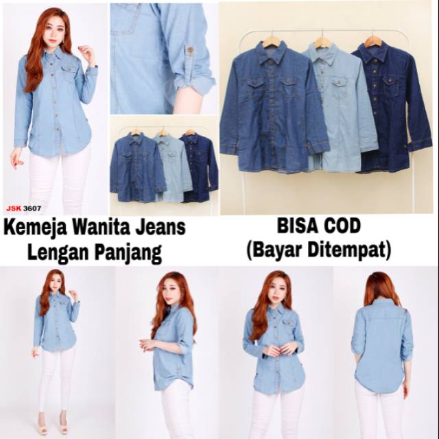 Jual PROMOSALE !!!(BISA COD) Kemeja Wanita Bahan Adem lembut (Tidak Panas)  Indonesia|Shopee Indonesia