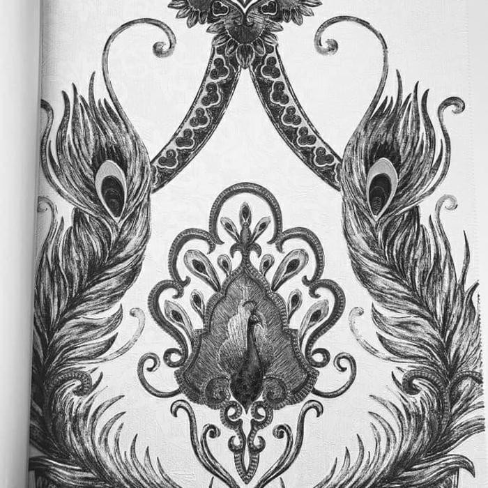 Jual Wallpaper Dinding Vinyl Salur Batik Burung Merak Timbul Hitam Mewah Indonesia|Shopee Indonesia 700_X_700_jpg