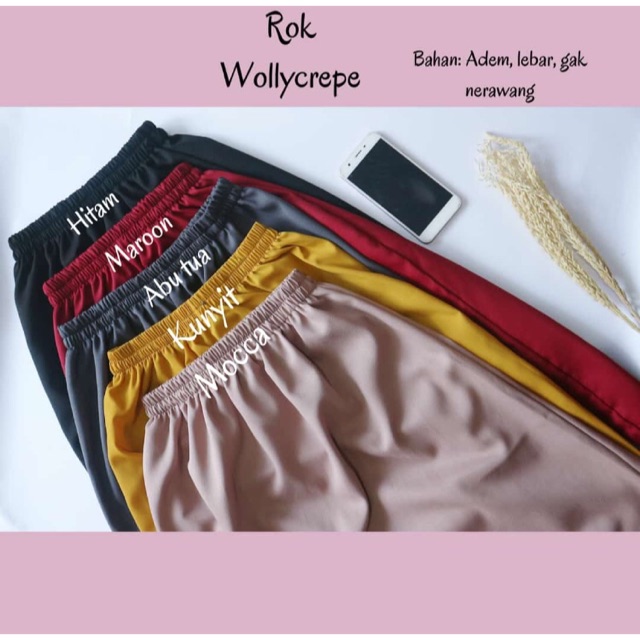 > berserat rapat / tebal = dijamin tidak menerawang. Rok Wolfis premium | Shopee Indonesia