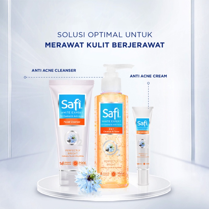 Rangkaian skincare safi untuk atasi kulit berjerawat plus bikin kulit cerah · safi naturals micellar water with neem extract · safi white natural . Jual Safi White Expert Oil Control Acne Indonesia Shopee Indonesia