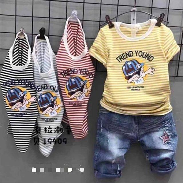Harga baju kemeja jeans levis denim pria hitam biru pendek berkualitas murah. Setelan Anak Import Baju Anak Cowok Import Ripped Jeans Anak Shopee Indonesia