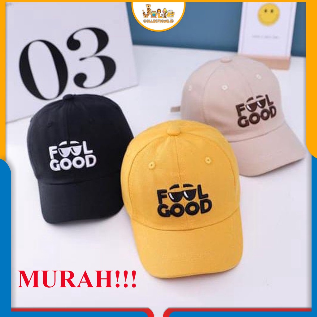Jual *** MURAH !!! *** JOLIECOLLECTIONS.ID | TOPI BASEBALL ANAK MOTIF FEEL  GOOD BAHAN REGULER - FASHION HAT KIDS - UNISEX TOPI ANAK MURAH BAHAN 100%  ADEM Indonesia|Shopee Indonesia