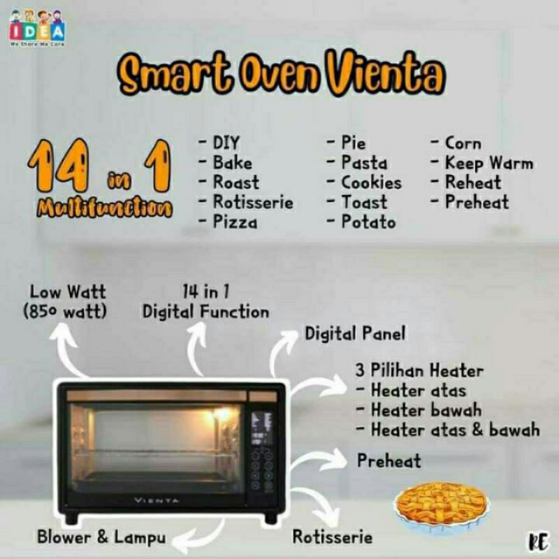 Oven Smart Vienta Oven Listrik Serbaguna 14 in 1 | Shopee Indonesia