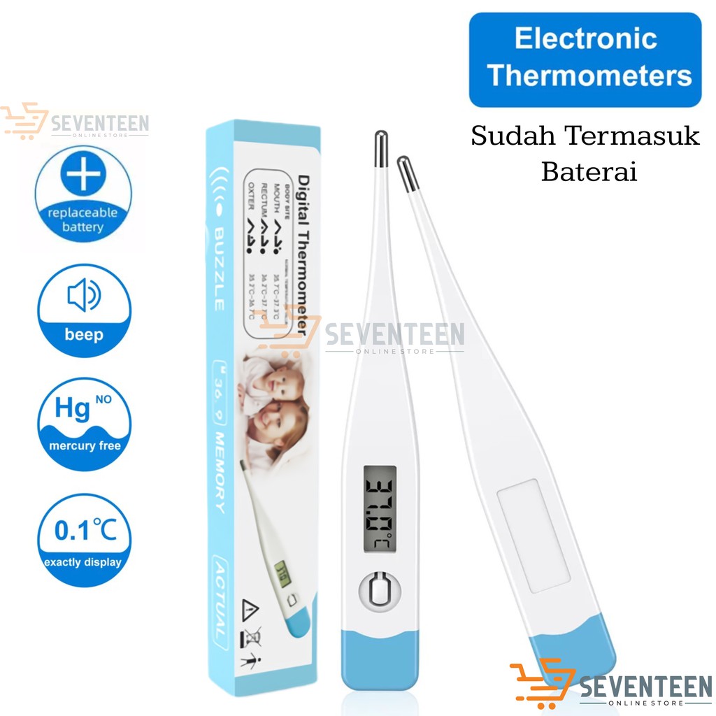 THERMOMETER DIGITAL ALAT PENGUKUR SUHU BADAN TUBUH BAYI BABY ANAK TERMOMETER  UKUR MULUT KETIAK | Shopee Indonesia