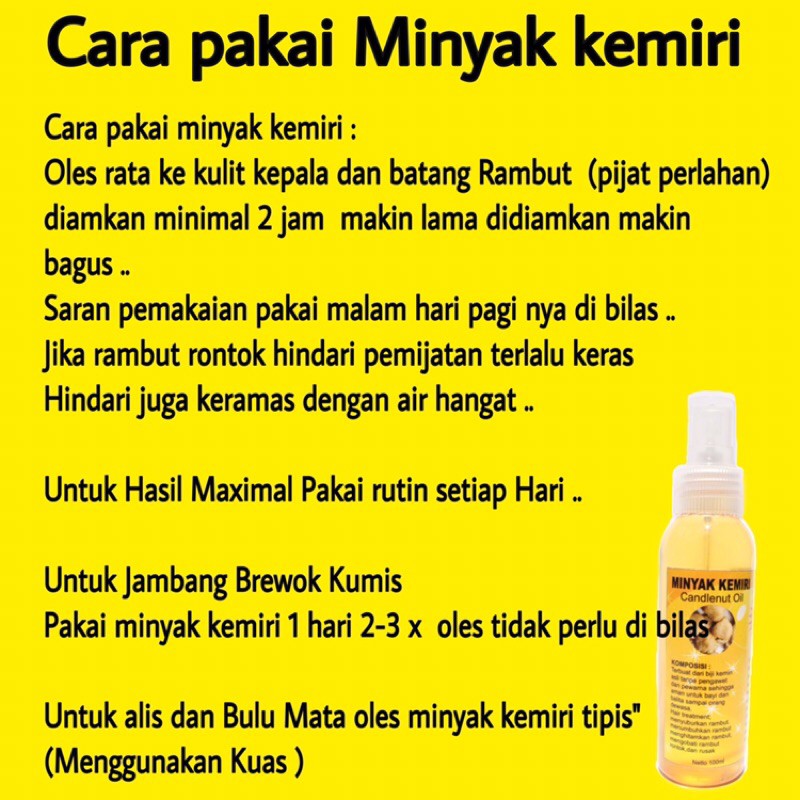 Itulah mengapa, di masa kini banyak produk perawatan rambut yang menggunakan kemiri sebagai satu di antara bahan utamanya. Jual 6 Botol Minyak Kemiri Traditional Homemade Ukuran 50 Ml Serum Penumbuh Rambut Indonesia Shopee Indonesia