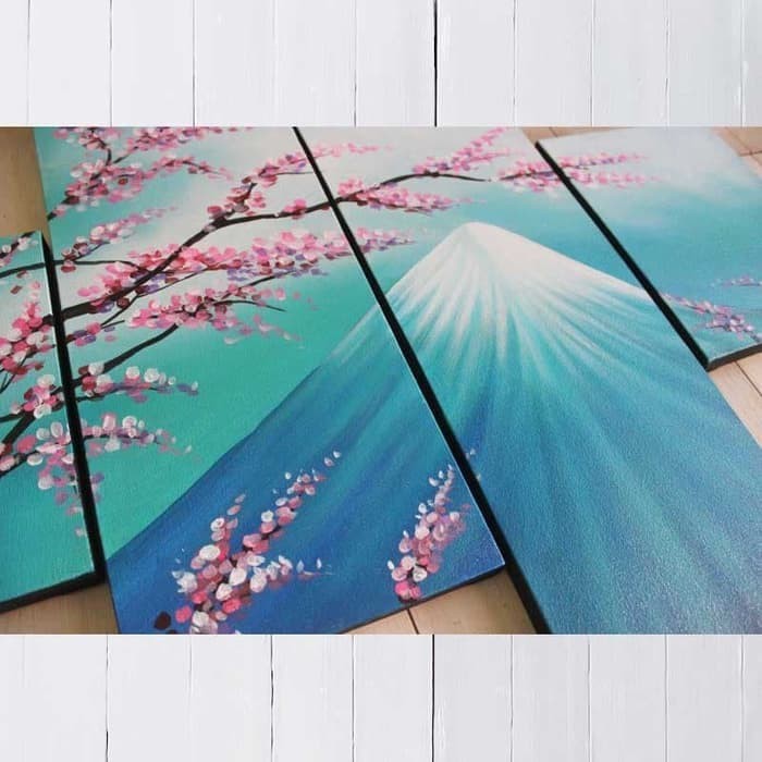 Jual Lukisan Dinding Pemandangan Gunung Fuji Dan Bunga Sakura Dekorasi Indonesia|Shopee Indonesia 700_X_700_jpg