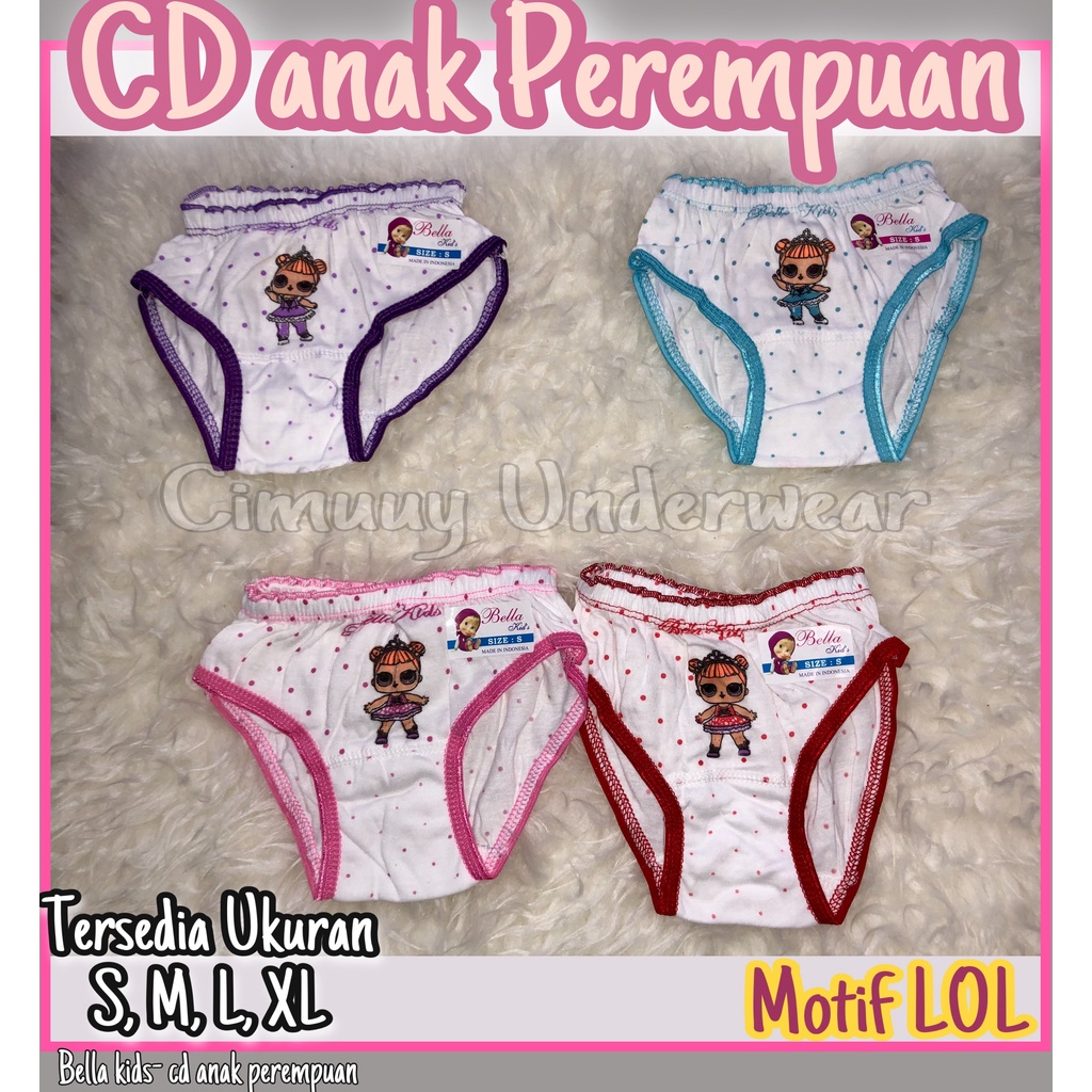 Bella Kids Celana Dalam Anak Perempuan Warna Cerah Warna Putih | Shopee  Indonesia