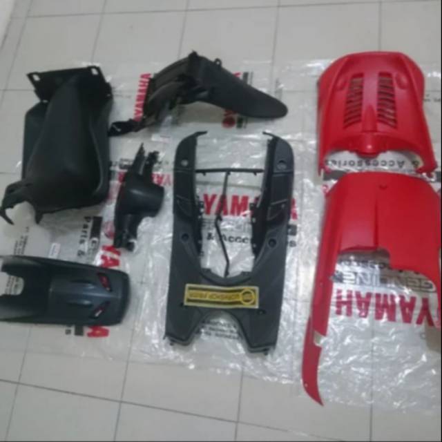 Harga reflektor lampu mio lama itu harganya rp 134 ribu, . Paket Body Bodi Kasar Mio Sporty Hitam Merah Original Ygp Shopee Indonesia