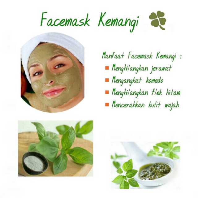 · campur dengan air panas. Jual Masker Organik Kemangi Indonesia Shopee Indonesia