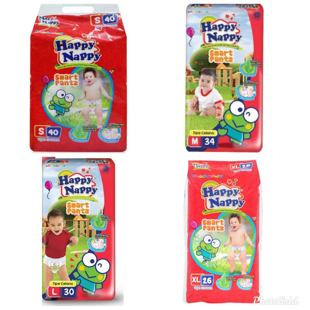 POPOK BAYI TERMURAH MERK Happy Nappy Baby Diapers Pants UKURAN S40  ,M34,L30, XL26 | Shopee Indonesia