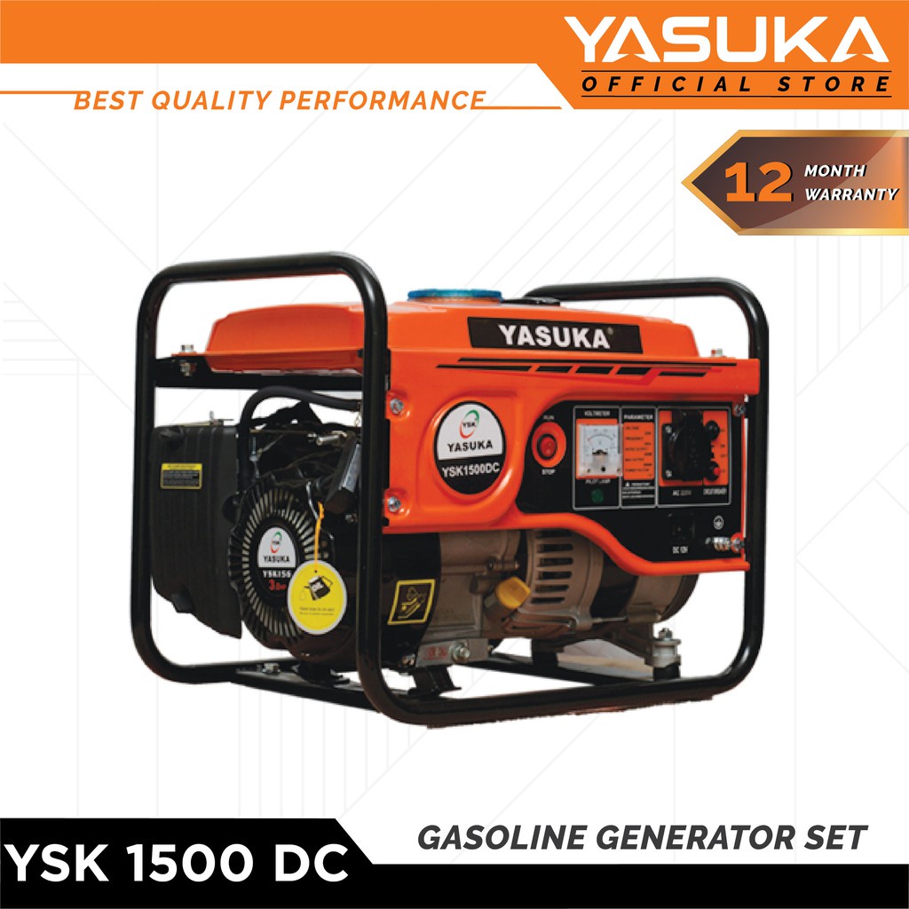 Genset adalah kependekan dari generator set. Big Sale 9 9 Gasoline Generator Set Alat Pembangkit Listrik Yasuka Ysk 1500 Dc Shopee Indonesia