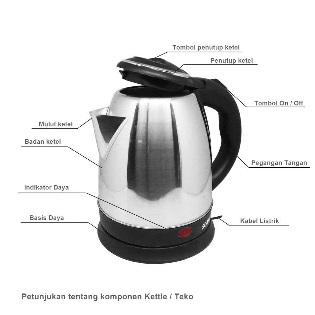 Teko pemanas air - Teko listrik - Scarlett Electric Heat Kettle 1.5 L |  Shopee Indonesia