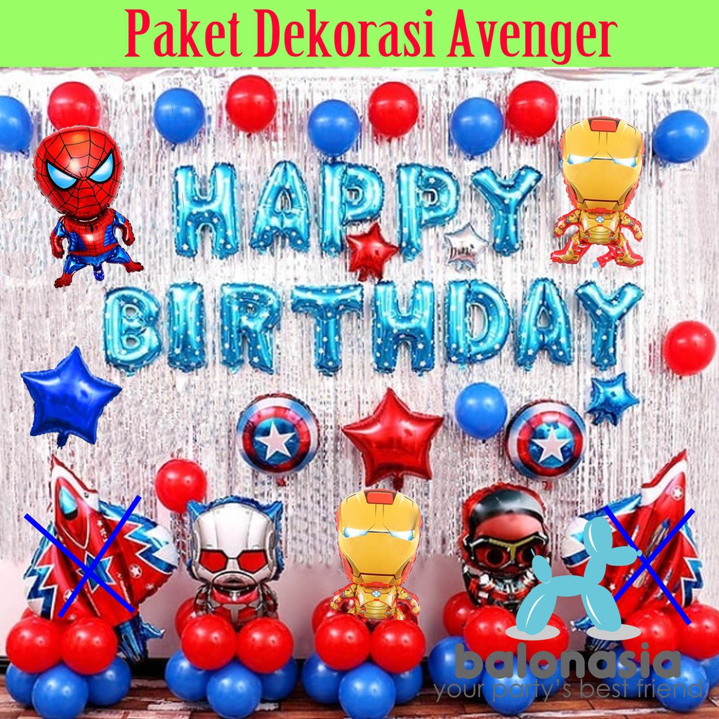 Saat menerapkan konsep dekorasi ulang tahun sederhana ini, gunakan taplak meja . Balonasia Paket Dekorasi Backdrop Ulang Tahun Tema Avenger Lengkap Shopee Indonesia