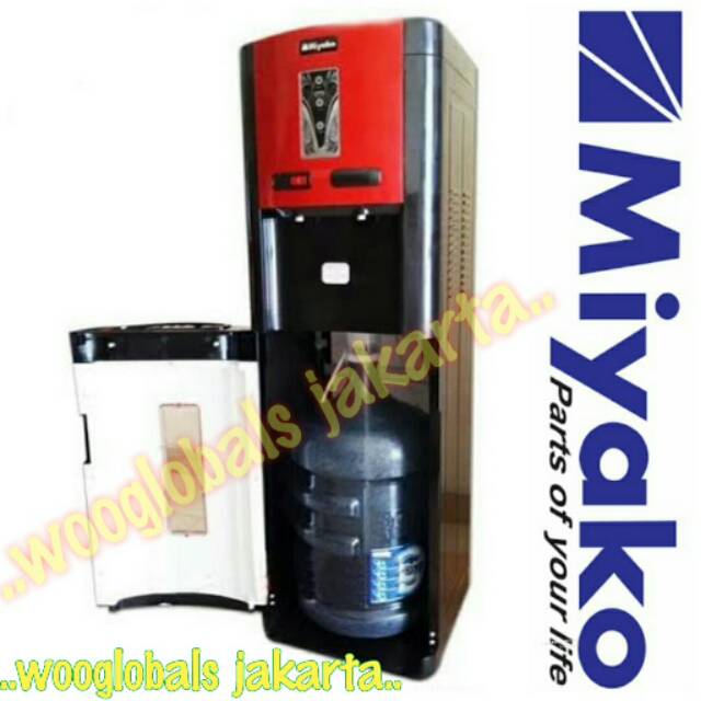 Pada dispenser atau pemanas dan pendingin air bila dalam bahasa indonesia DISPENSER TINGGI MIYAKO WDP 200 GALON BAWAH HOT PANAS and
