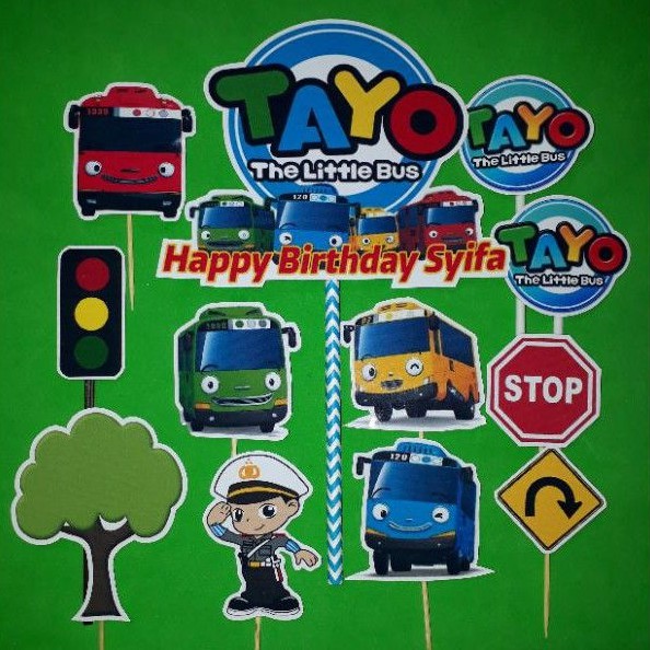 Mainan anak tayo driving game the little bus / tayo lalu lintas 003a. Topper Cake Tema Tayo 1 Shopee Indonesia