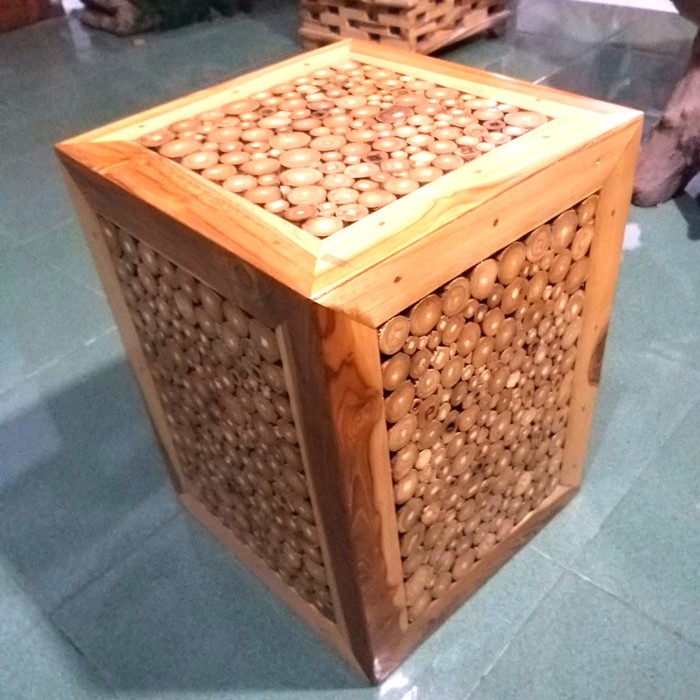 Kursi / Bangku Kotak Motif Ranting Kayu Jati | Shopee Indonesia