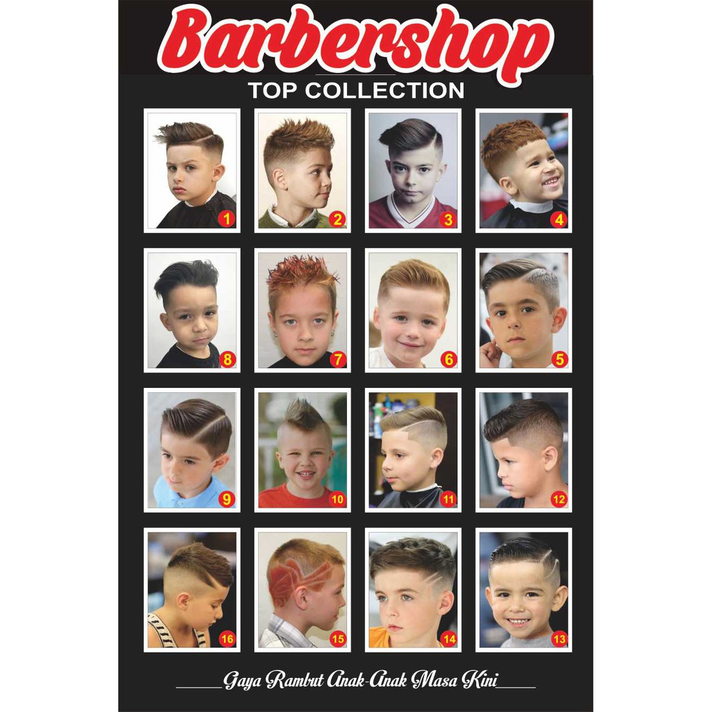 Pria rambut anak terbaru barbershop poster anak rambut model poster po. Poster Gaya Rambut Pria Wanita Anak Shopee Indonesia