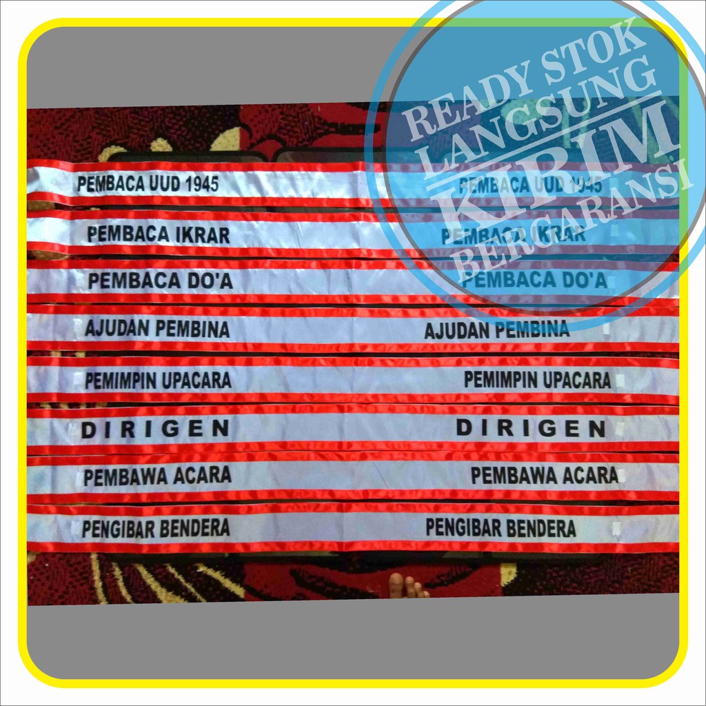 10 Anggota Selempang Upacara ada Tulisan Nama Nama Tiap Petugas Upacara |  Shopee Indonesia