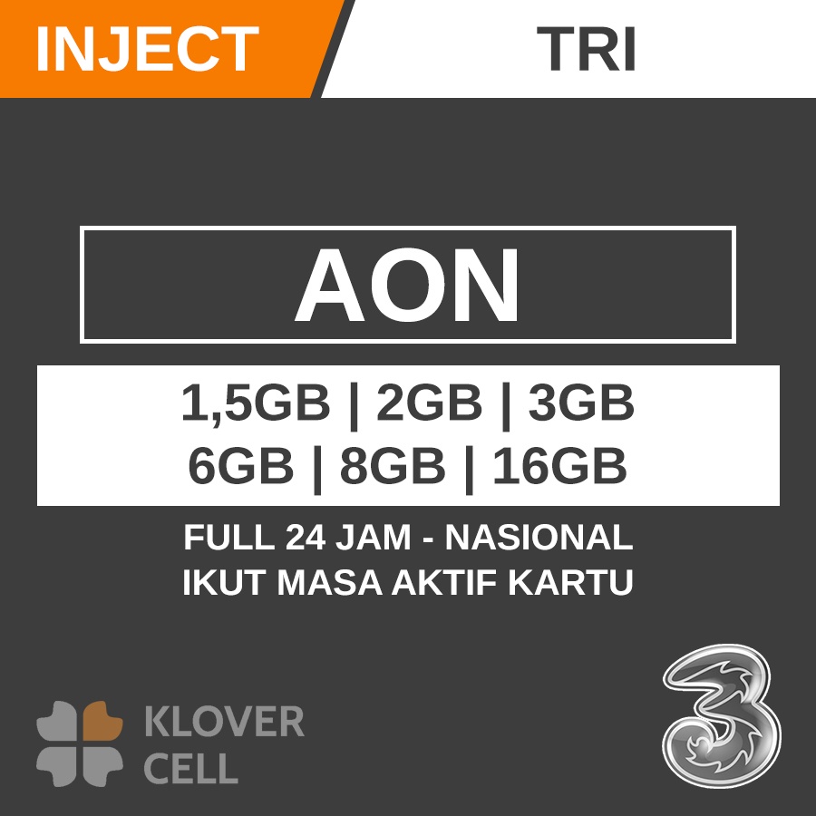 Ada banyak pilihan lagi untuk kuota yang satu ini. Inject Kuota Tri Aon Nasional 1 5gb 2gb 3gb 6gb 8gb 16gb Paket Data Three 3 Alwayson 4gb 12gb 32gb Shopee Indonesia