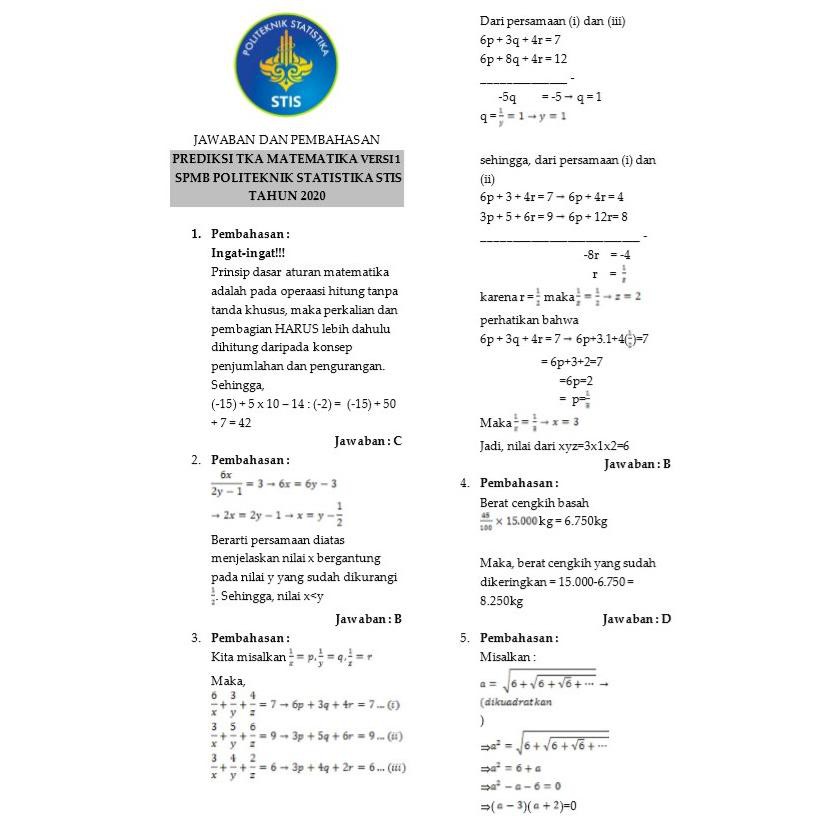Pembahasan usm stis 2017 ⏩ download. Kode Barang 6371g Buku Stis 2020 Terbaru Latihan Soal Usm 2020 Shopee Indonesia