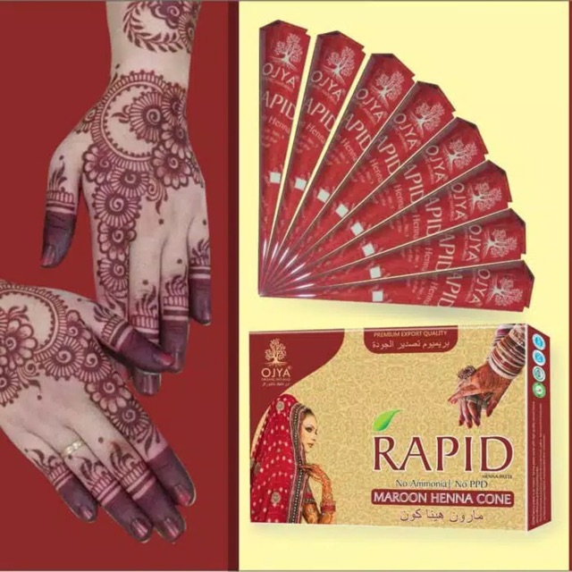 See more ideas about henna, desain henna, putih. Jual Golecha India Murah Henna Pacar Asli Magic Merah Marun Maroon Colour Warna Shopee Indonesia