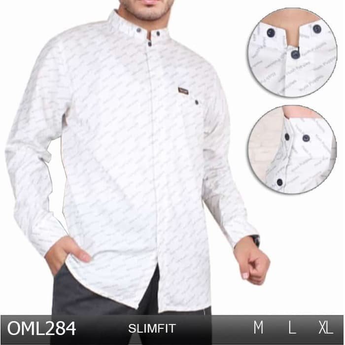 Baju Koko Pria Slim Fit Lengan Panjang Busana Muslim Modern OML21 | Shopee  Indonesia
