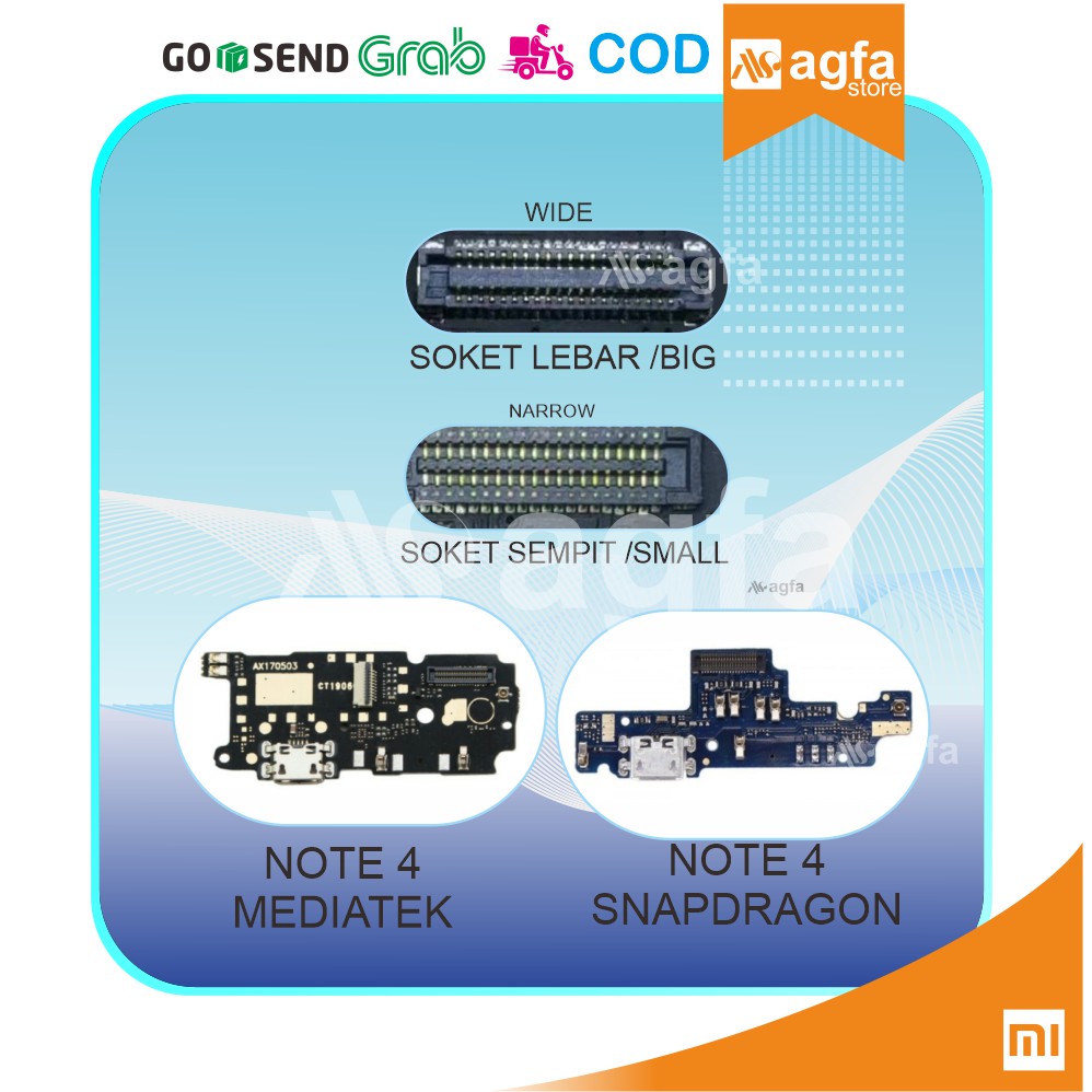 FLEXIBLE PAPAN/KONEKTOR CHARGER CAS MIC PCB XIAOMI REDMI NOTE 4/4X MEDIATEK/ SNAPDRAGON SMALL/BIG | Shopee Indonesia