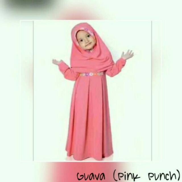 Baju muslim gamis anak perempuan model lucu kombinasi warna pink pita yang akan membuat anak anda semakin lucu. Baju Gamis Anak Simple Cantik Busana Muslim Anak Warna Guava Pink Punch Shopee Indonesia