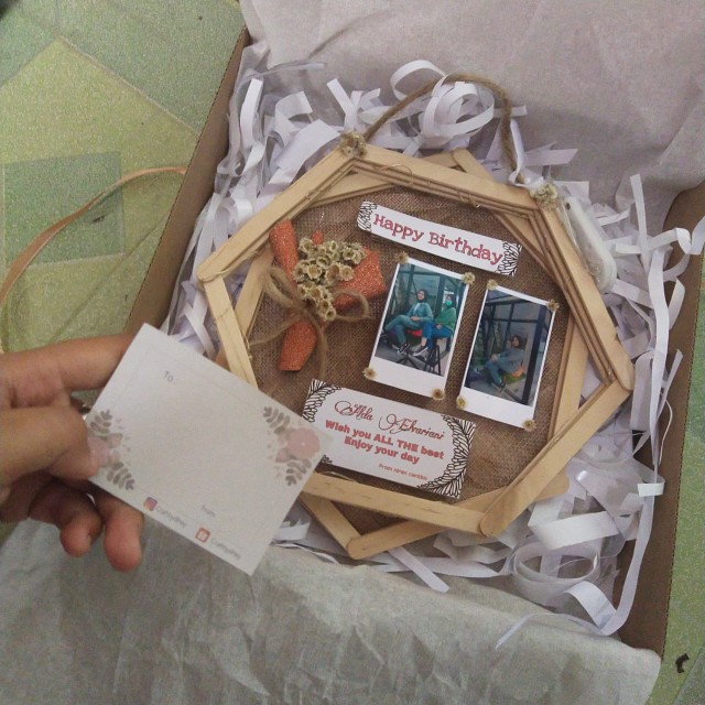 Hiasan dinding frame foto by custom murah stik es krim dan kain flanel. Frame Stik Es Krim 3d With Edelwies Shopee Indonesia