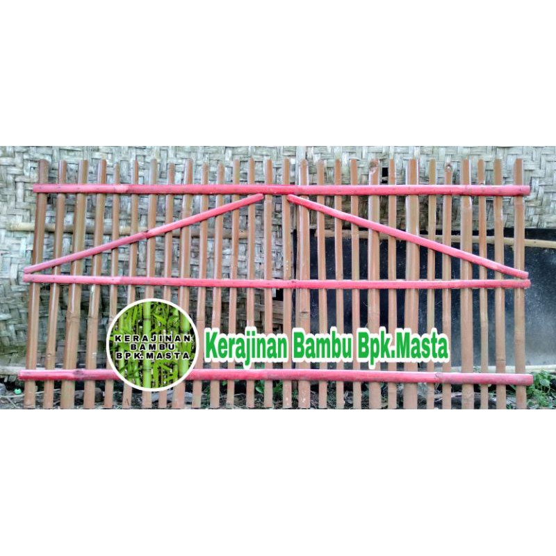 Pagar Bambu Motif Warna Coklat Merah Ukuran P200xT100 CM | Shopee Indonesia