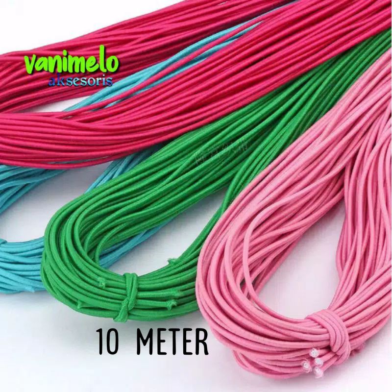 Bahan Craft Tali Karet Elastis Bulat 1mm Premium Quality Bahan Untuk  Membuat Gelang Kalung | Shopee Indonesia