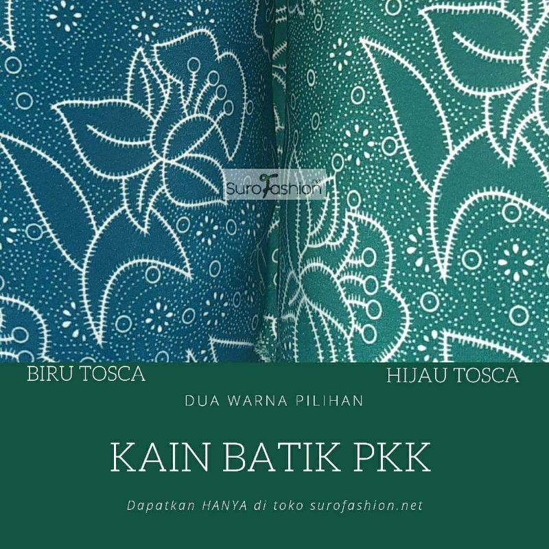 Jual Kain batik pkk warna biru dan hijau tersedia bonus jilbab pkk minimal  beli 30meter Indonesia|Shopee Indonesia